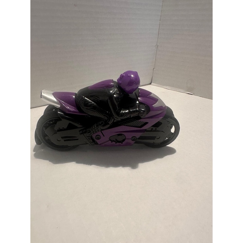 Purple and Black Diecast Motorcycle Toy Plastic